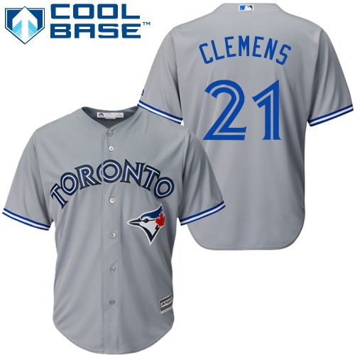 Blue Jays #21 Roger Clemens Grey Cool Base Stitched Youth MLB Jersey - Click Image to Close